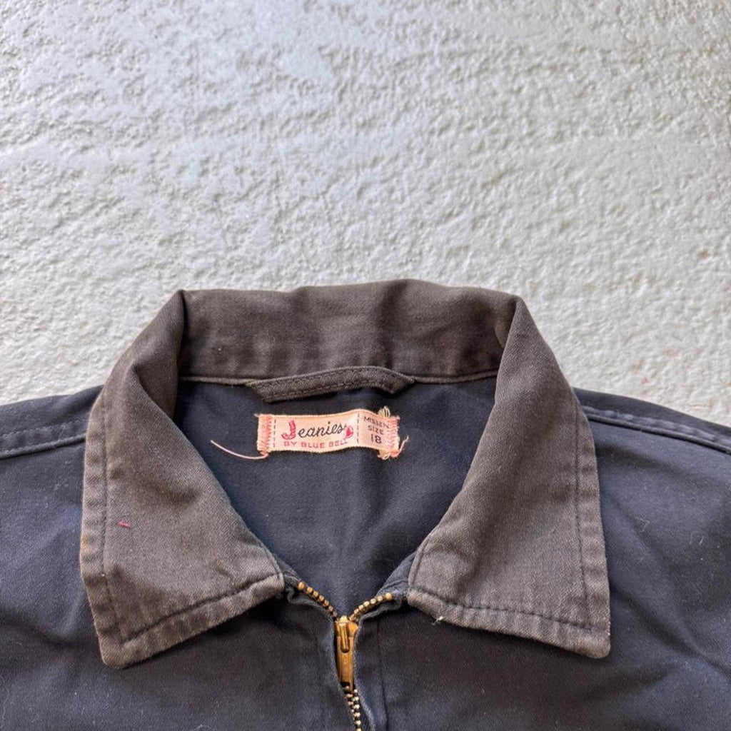 1950s Jeanies By Blue Bell Black Twill Jacket | L