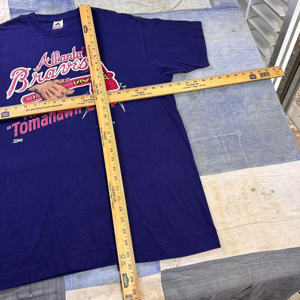 1999 Atlanta Braves Tomahawk Chop MLB cotton tee | XL