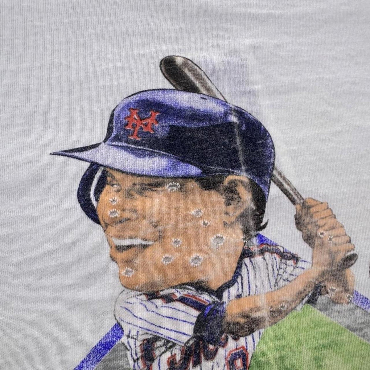 1989 Gregg Jefferies New York Mets Caricature Baseball Tee | XL