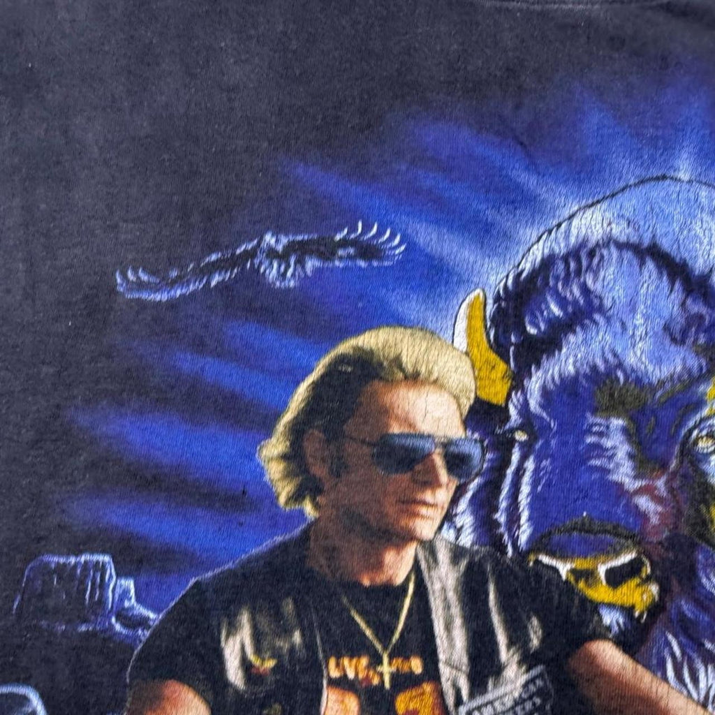 1990s Johnny Hallyday Biker Buffalo Tee | M