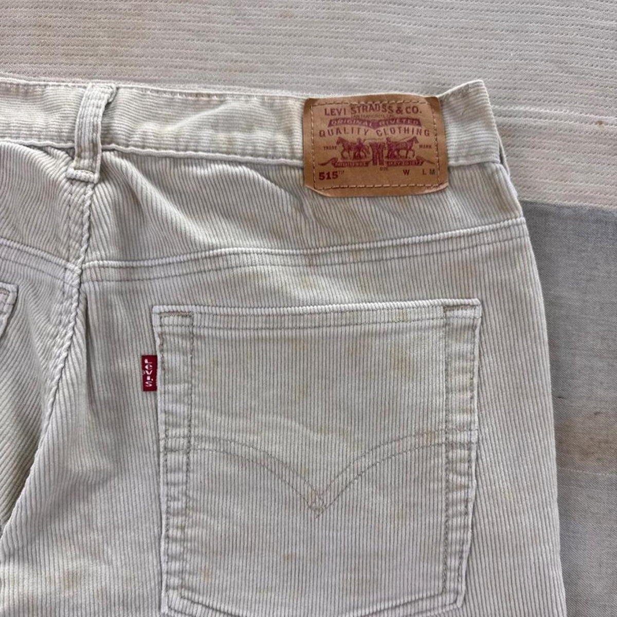 1990s Levi's 515 Cream Tan Corduroy Bootcut Pants | 30 x 31.5