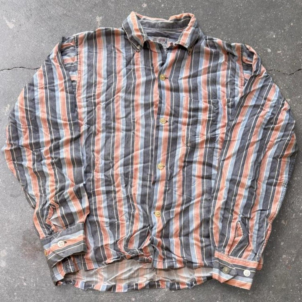 1950s Glendale Rayon Striped Shirt | S