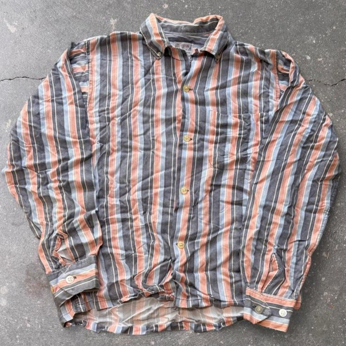1950s Glendale Rayon Striped Shirt | S