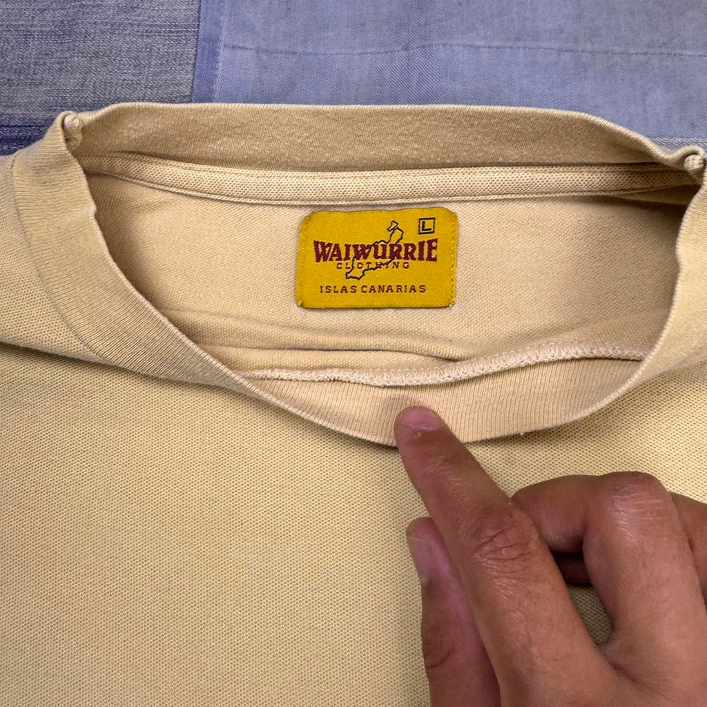 1990s vintage Yellow Waiwurrie Surfing Tee | L