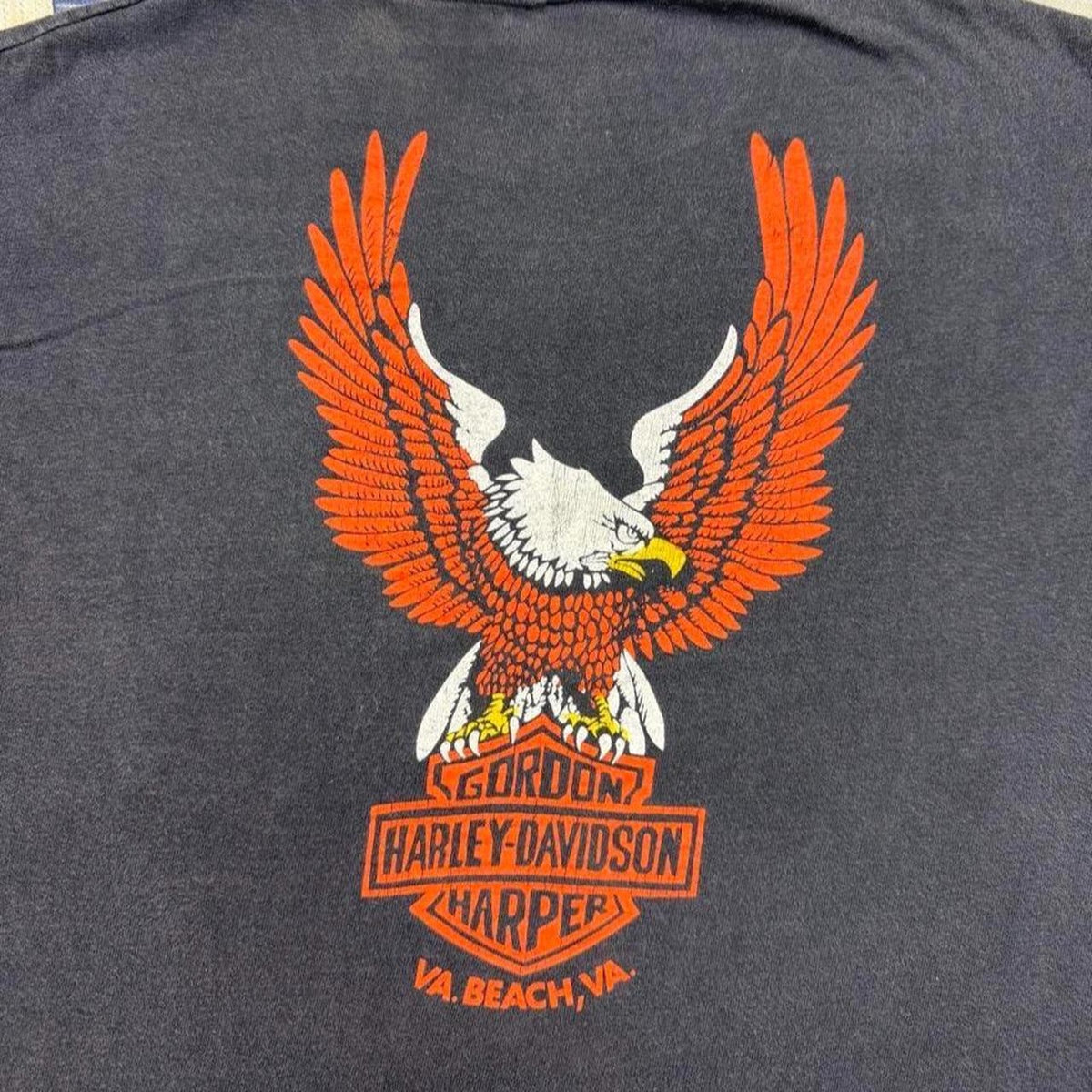 1990s Harley-Davidson Gordon Harper Virginia Beach Eagle Pocket Tee | Medium