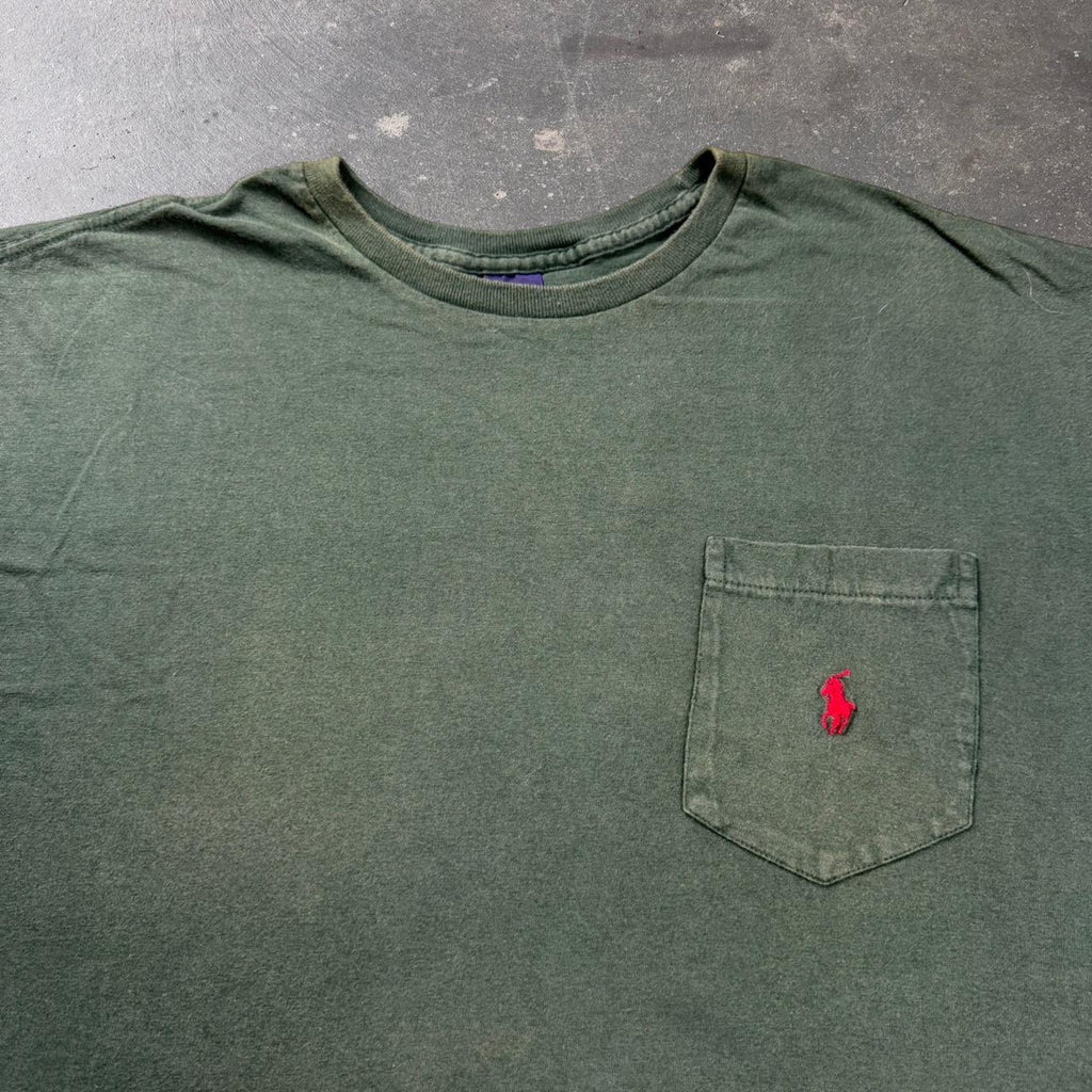 1999 Polo Ralph Lauren Green Cotton Pocket Tee | Medium