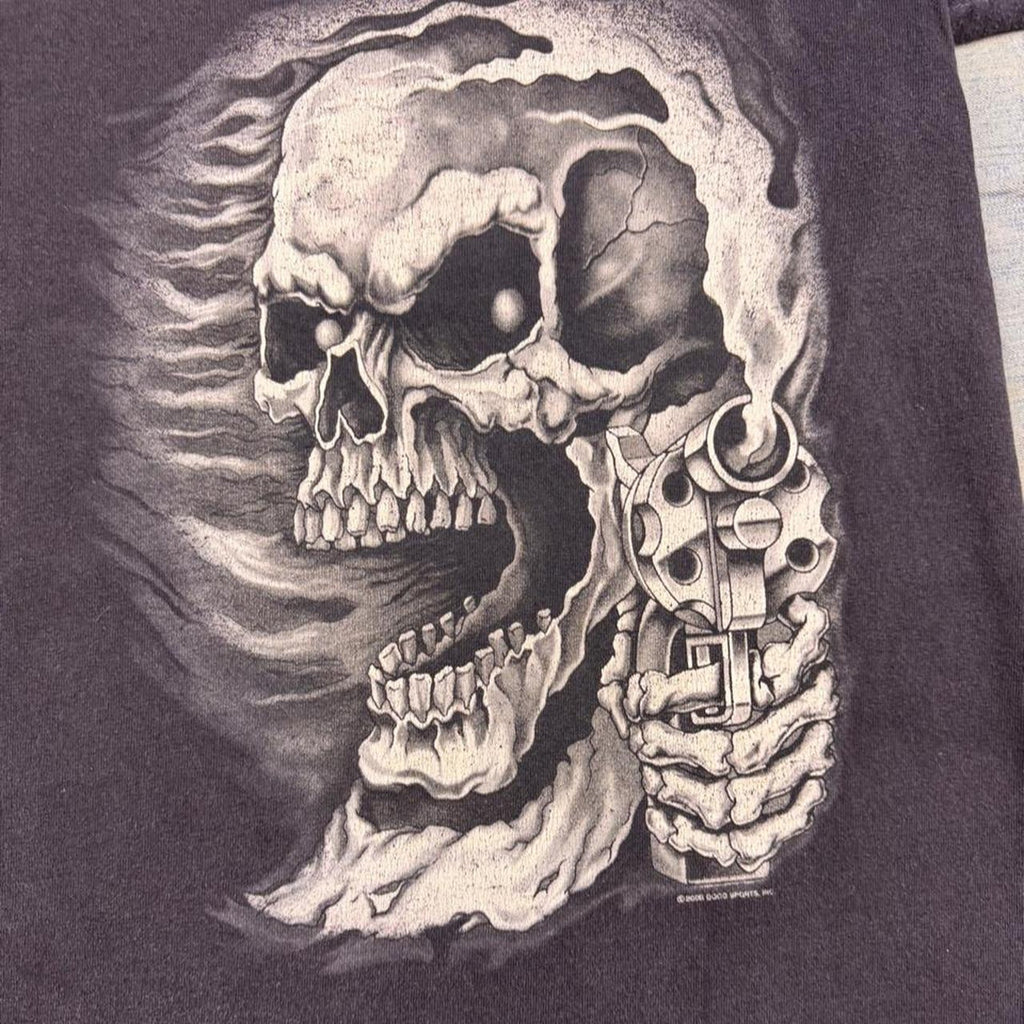 2000s Skull Revolver Double-Sided Graphic Tee | Large