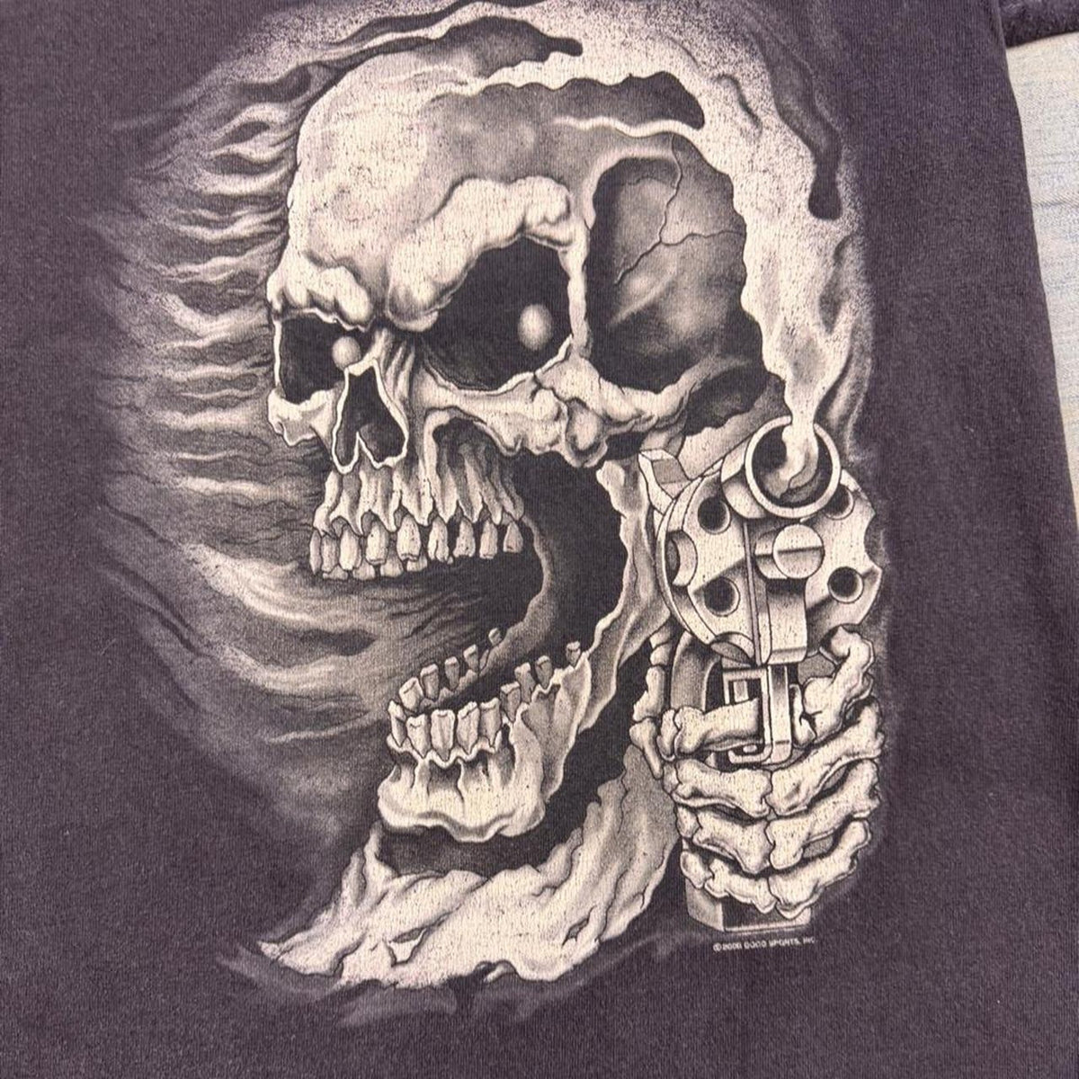 2000s Skull Revolver Double-Sided Graphic Tee | Large