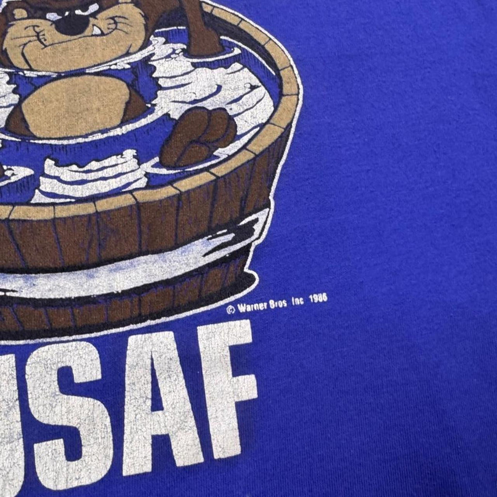 1986 USAF Taz “Cheers” Warner Bros Football Tee | Medium