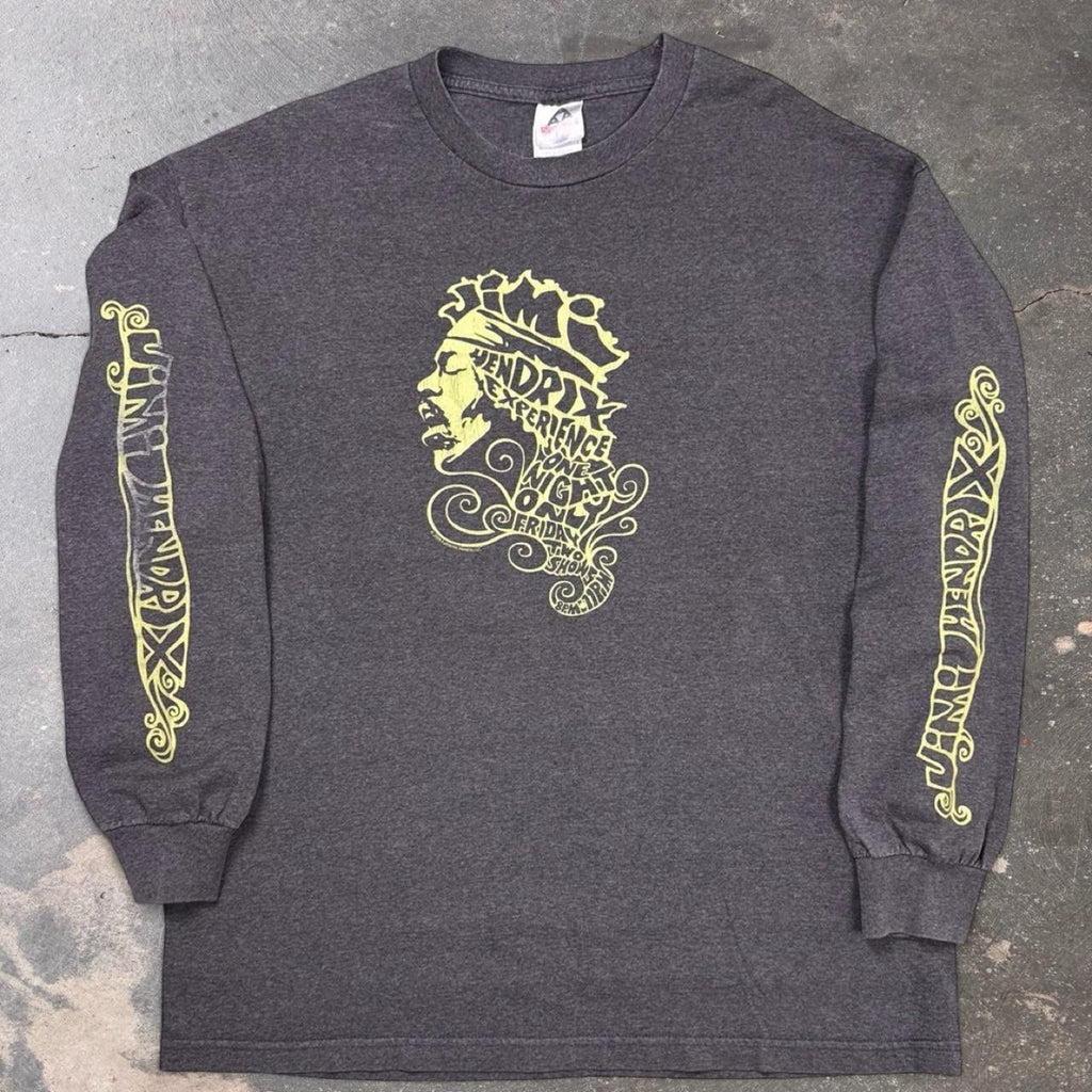 Vintage Jimi Hendrix Experience Long Sleeve Band T Shirt XL Gray Rock USA 90s