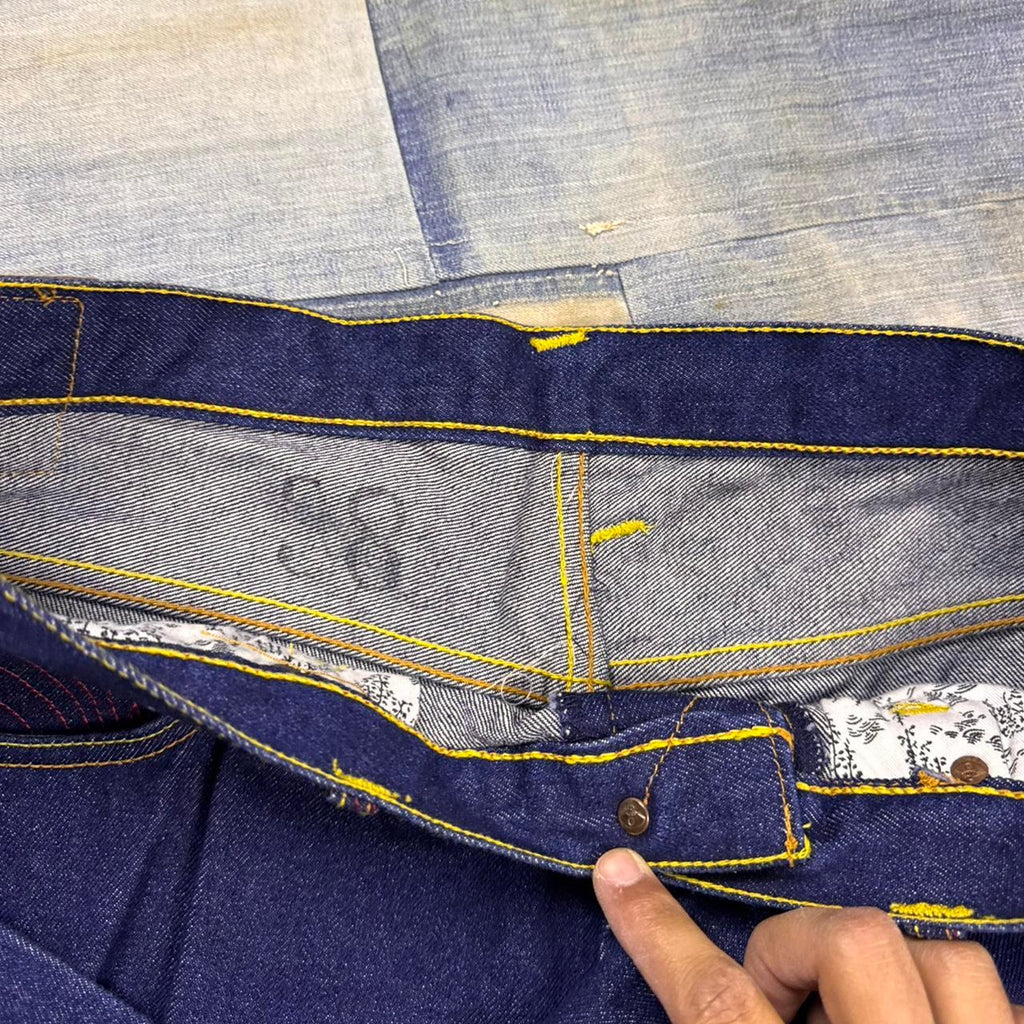 2000s Embroidered Baggy Red Monkey Jeans | 37x35