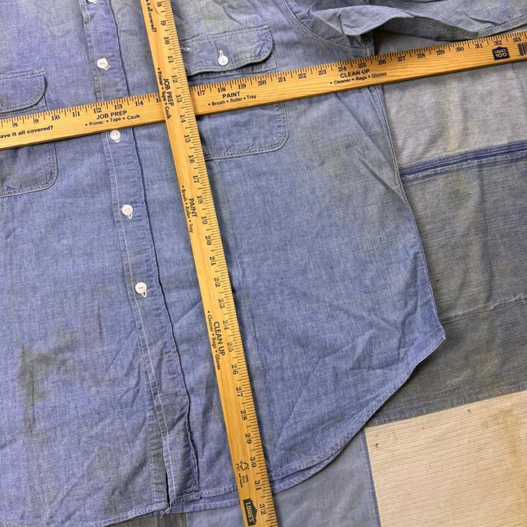 1950s Penneys Big Mac Sanforized Chambray Work Shirt | XL