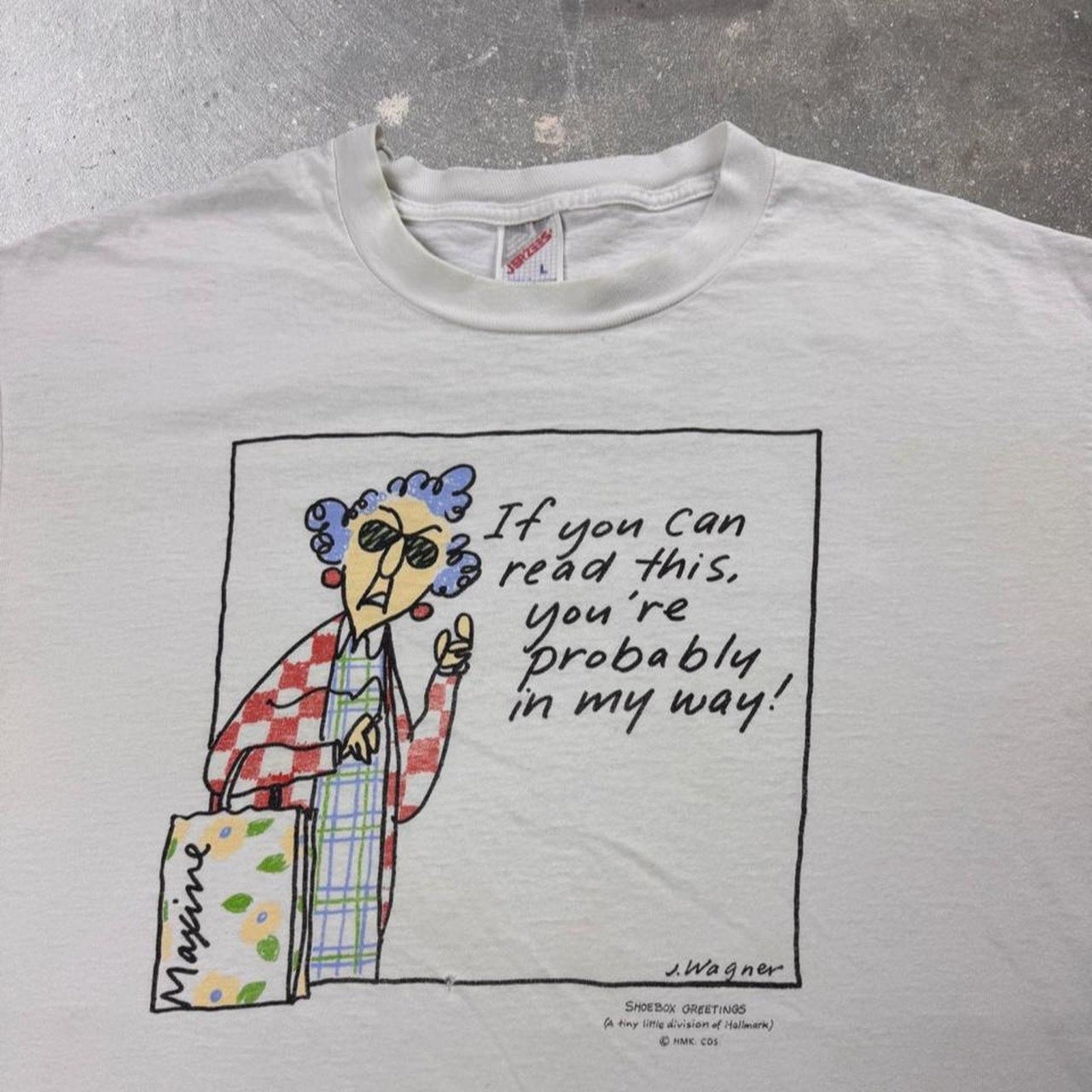 1990s Shoebox Greetings “Probably in My Way” Cartoon Tee | Large