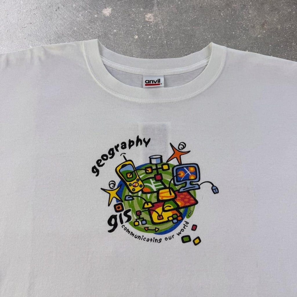 Vintage 1990s Geography GIS Computer Graphic Tee | XL