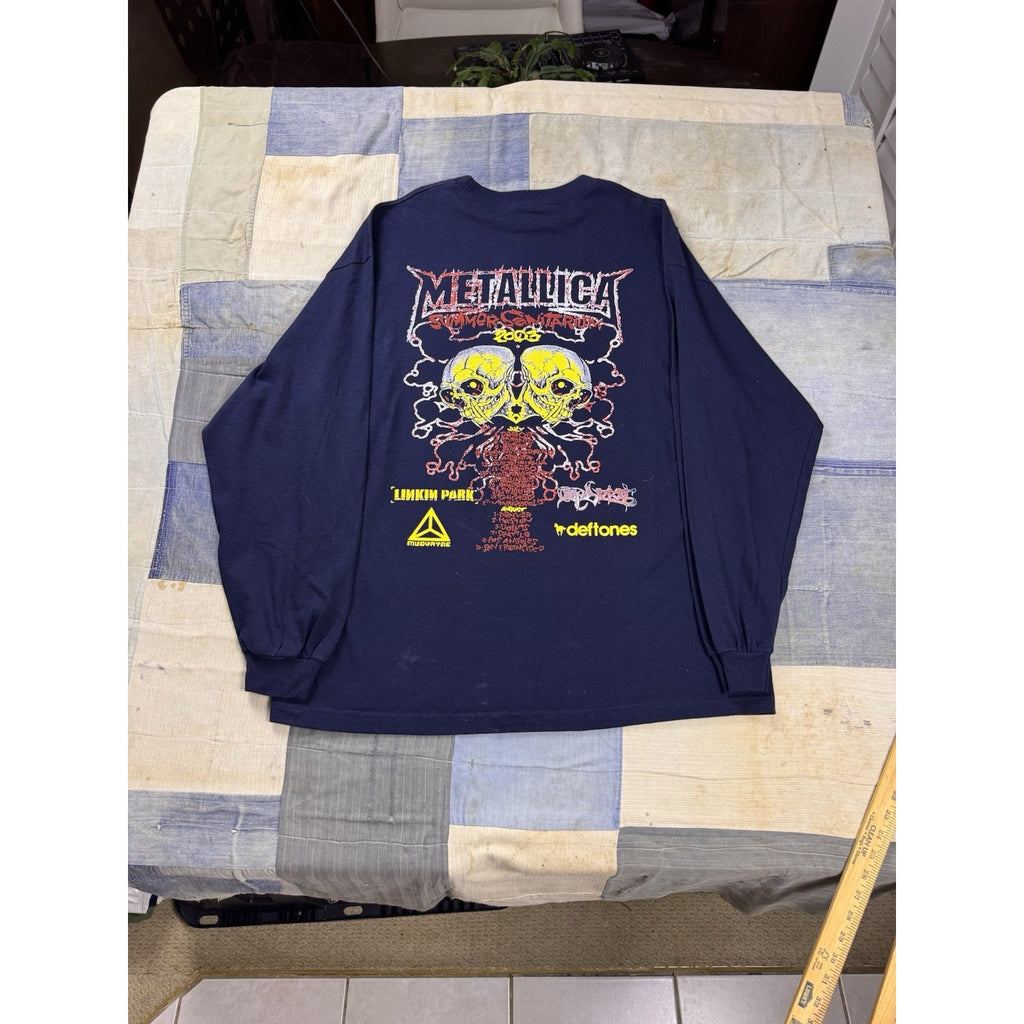 Metallica Summer Sanitarium 2003 Tour Long Sleeve Shirt Linkin Park 2XL Y2K