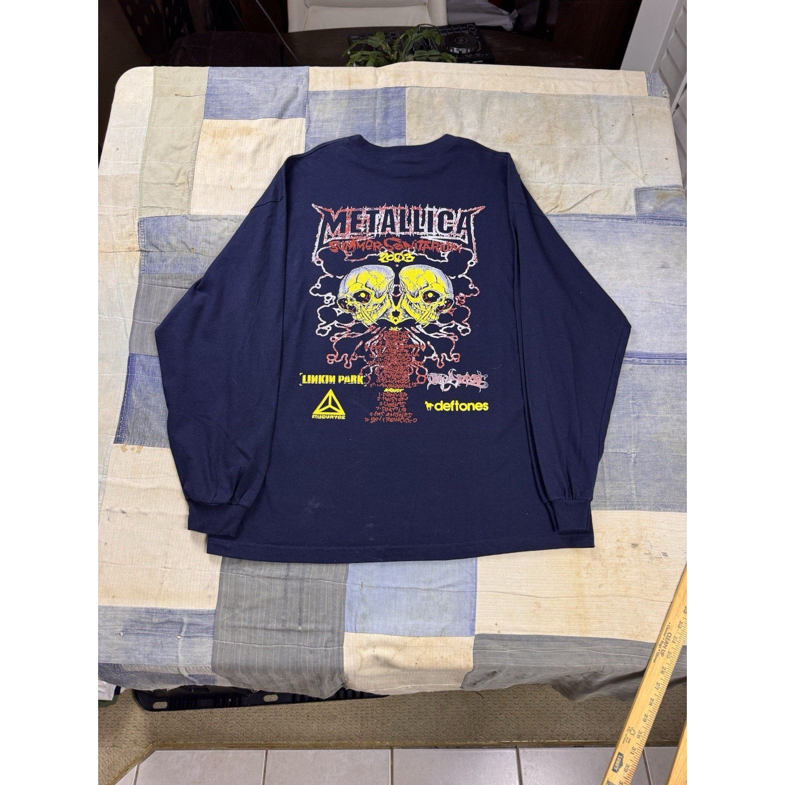 Metallica Summer Sanitarium 2003 Tour Long Sleeve Shirt Linkin Park 2XL Y2K