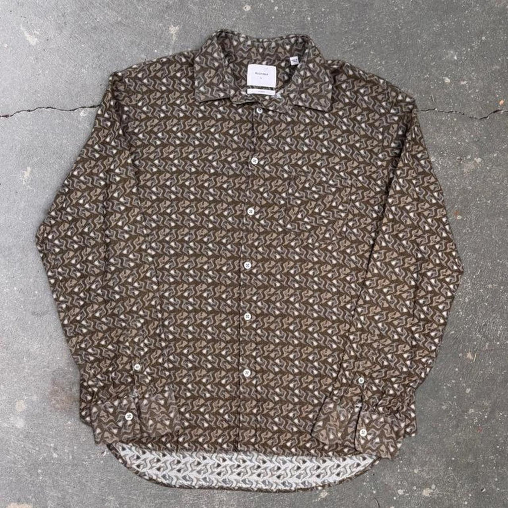 Billy Reid Standard Made in Italy Pattern Long Sleeve Shirt | Large