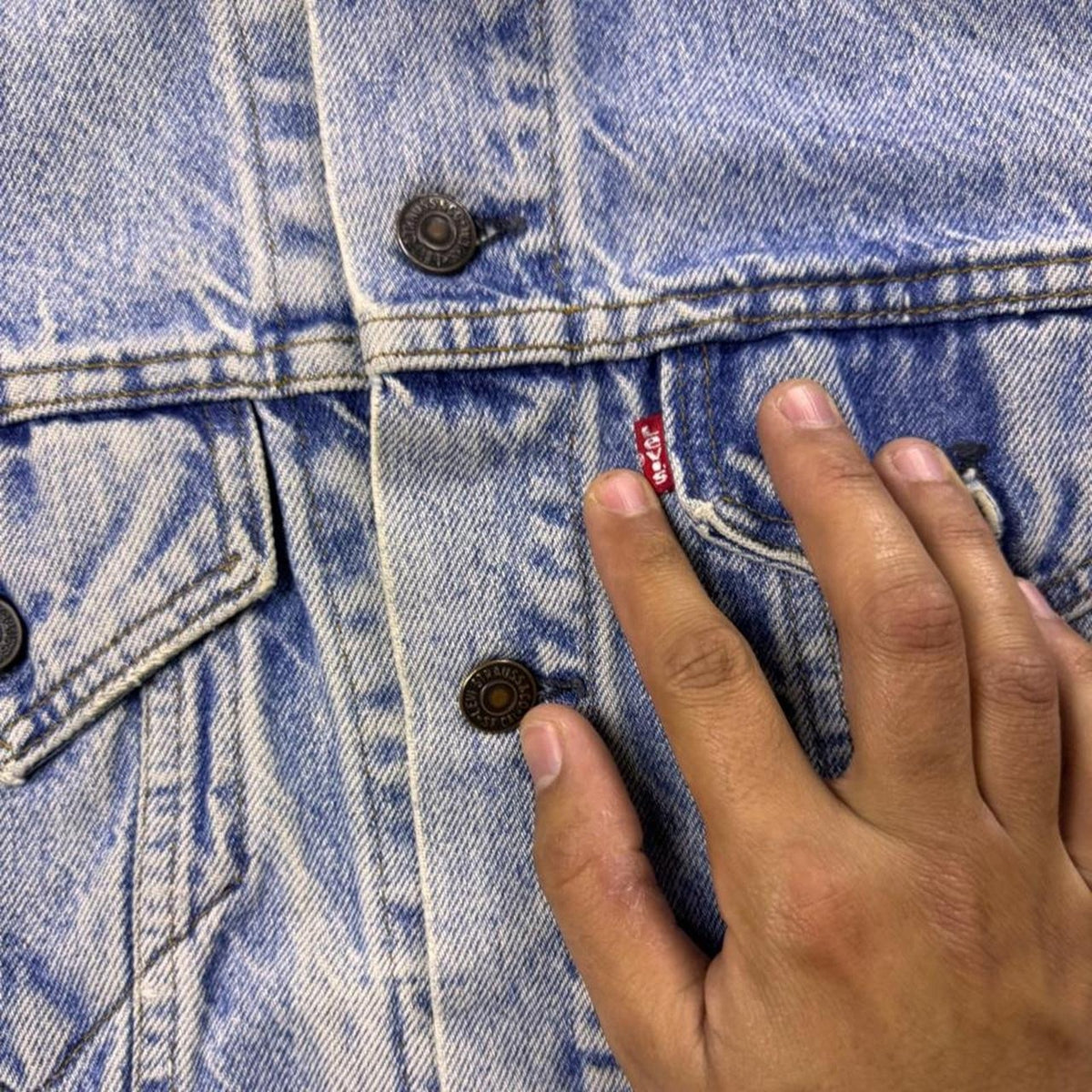 1980s Levi's Acid Wash Denim Trucker Jacket | Medium