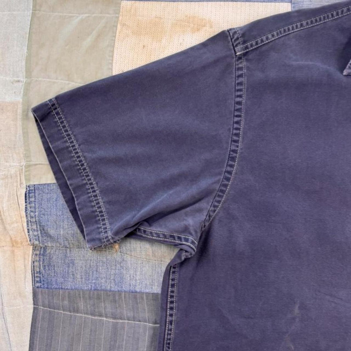 1990s GAP Faded Black Canvas Short Sleeve Shirt | Medium