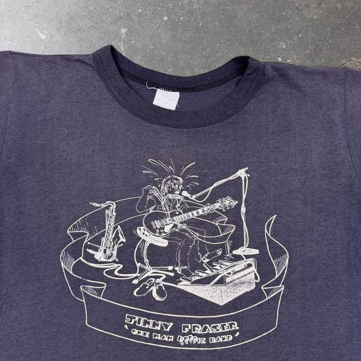 1980s Jimmy Fraser One Man Boogie Band Music Graphic Tee Black Single Stitch | Large