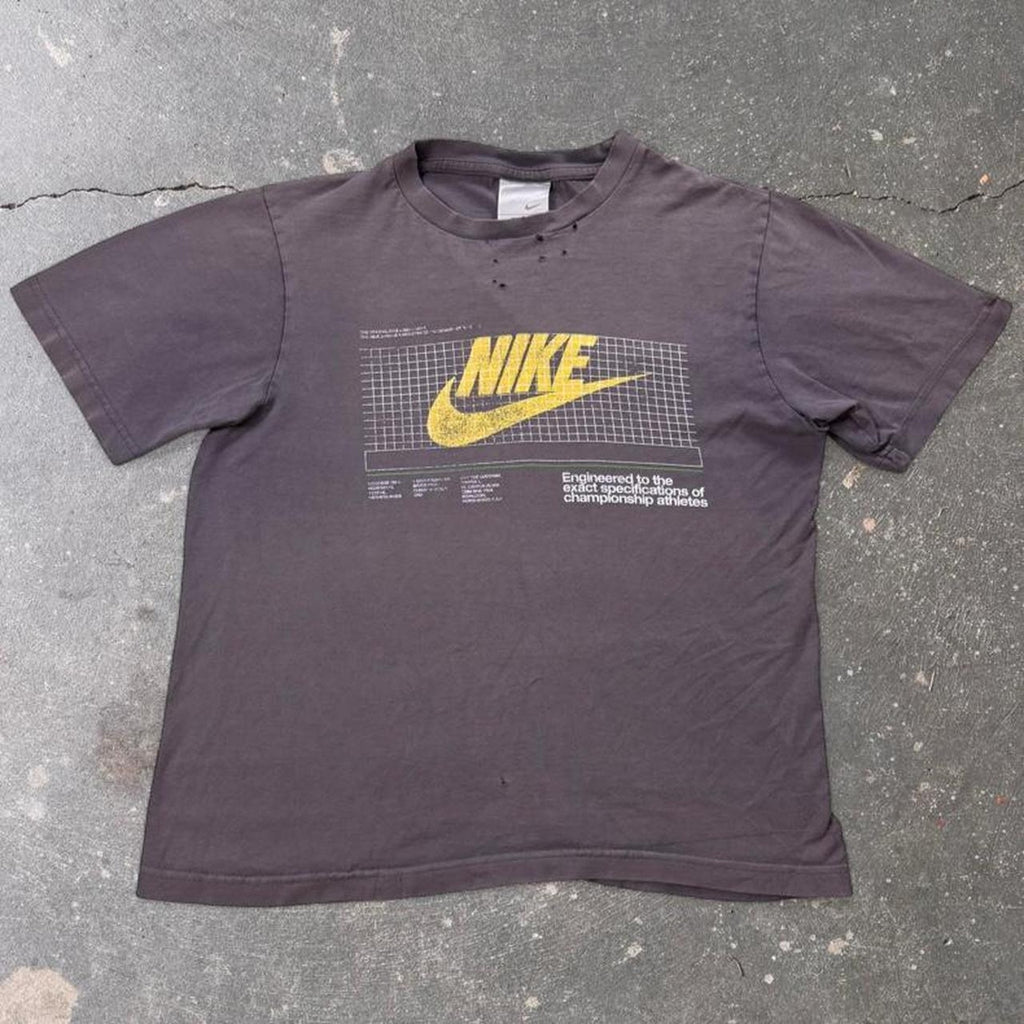 2000s Nike Championship Athletes Grid Logo Distressed Tee | Small