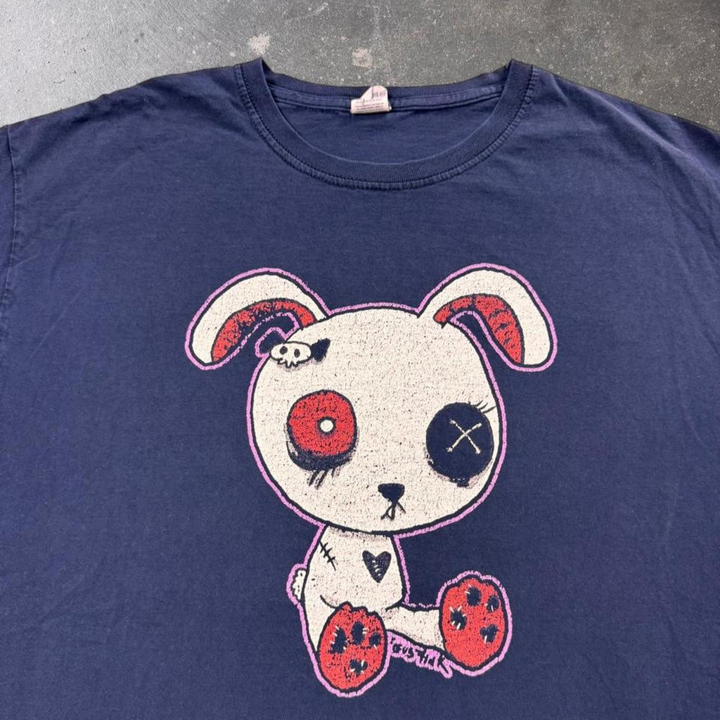 2000s Emo Voodoo Bunny Graphic Tee | Large