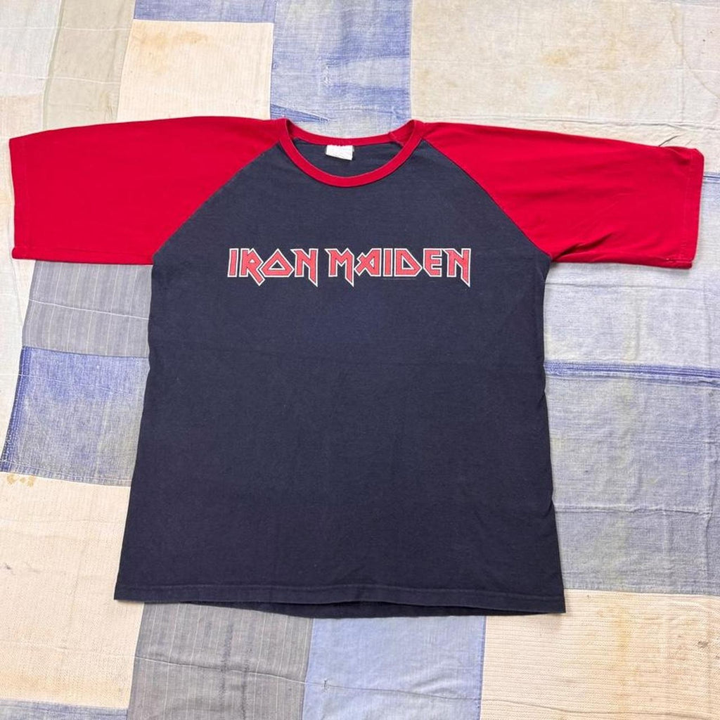 2004 Iron Maiden Logo Raglan Band Tee | Large