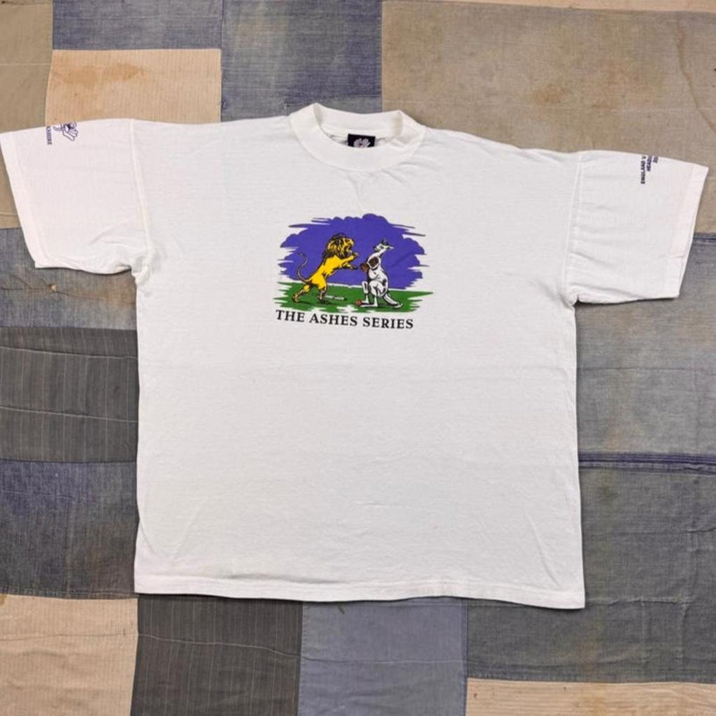 2001 The Ashes England Australia Cricket Headingley White Graphic Tee | Large
