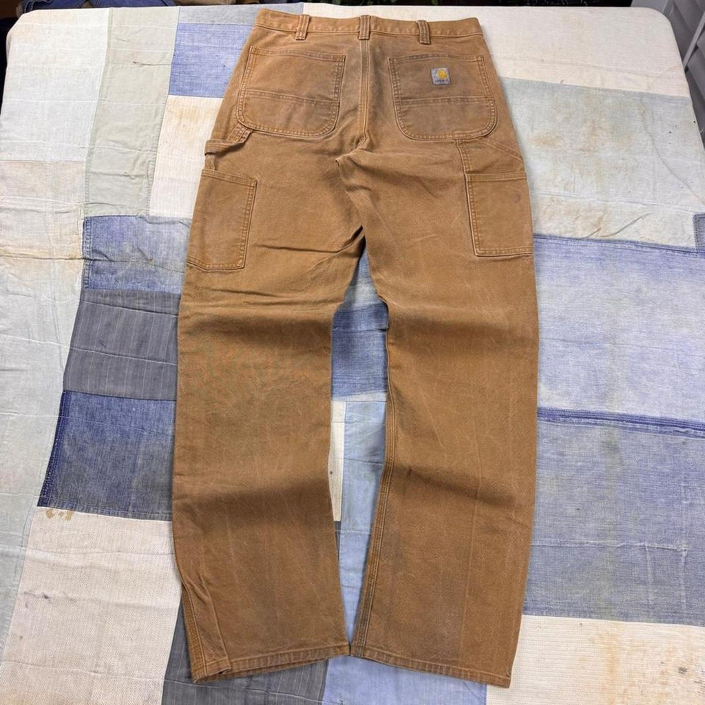 2000s Carhartt Brown Duck Double Knee Carpenter Pants Relaxed Fit | 32x34