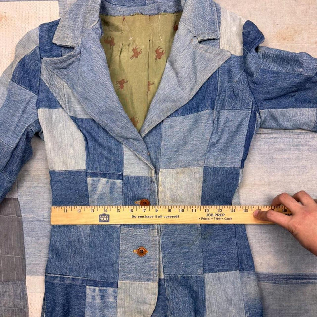 1970s Patchwork Denim Blazer | S