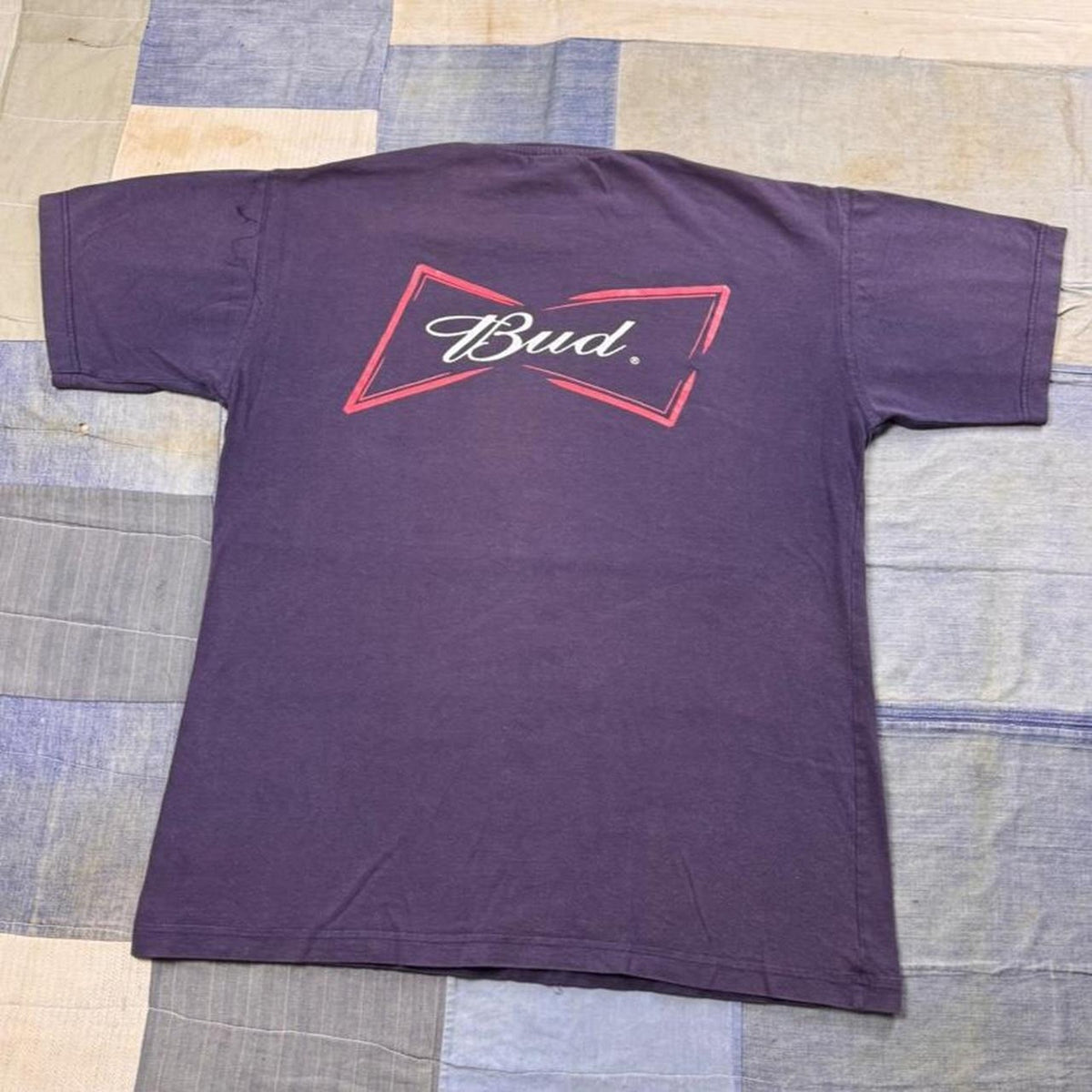 1990s Budweiser Bud Logo Double-Sided Graphic Tee | Large