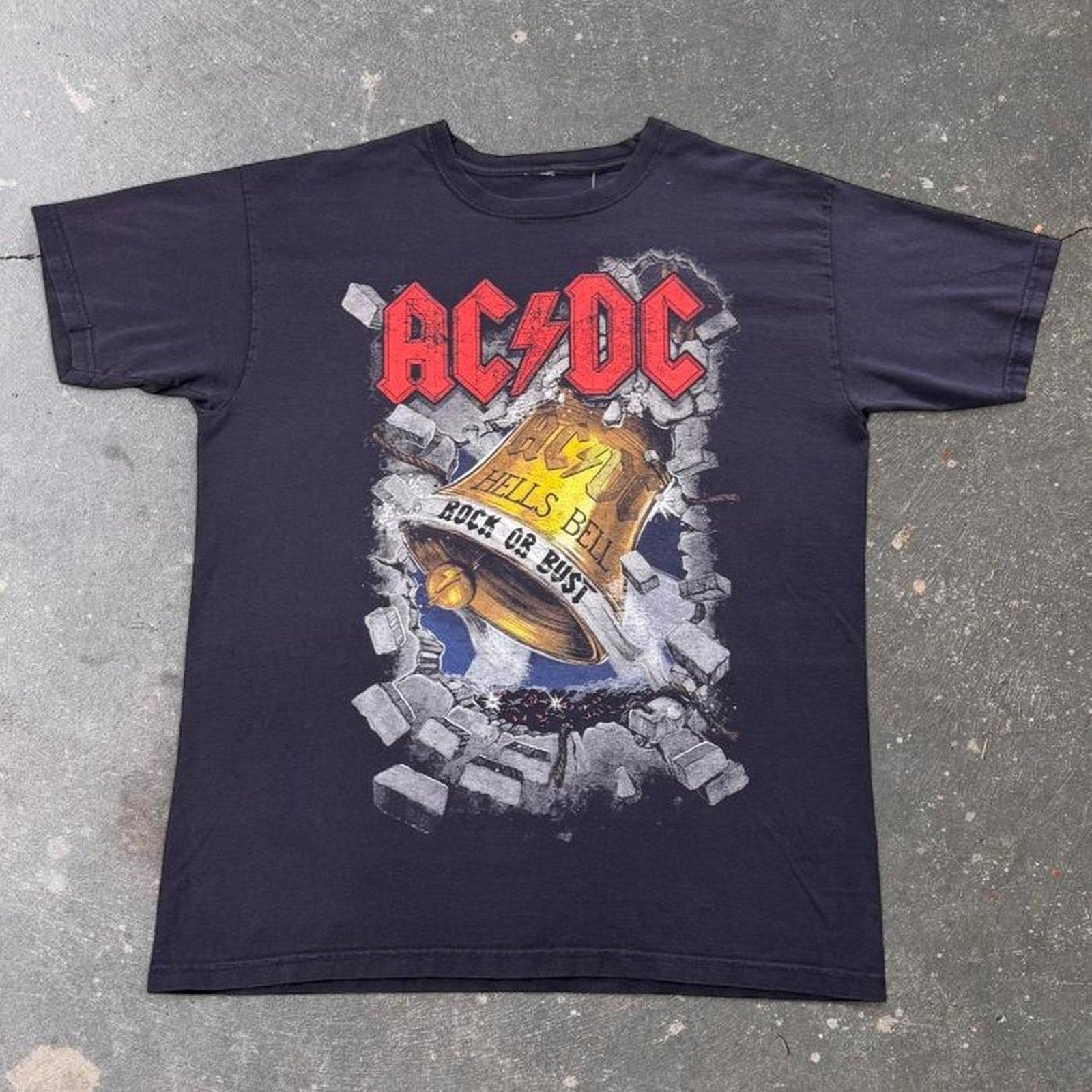 1990s AC/DC Hells Bells Rock or Bust Graphic Tee | Medium