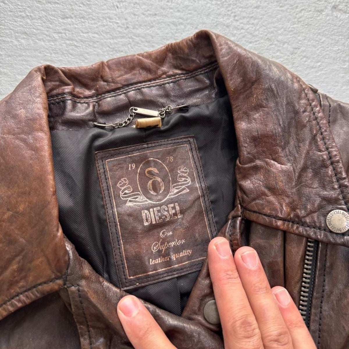 2000s Diesel Leather Moto Jacket | S