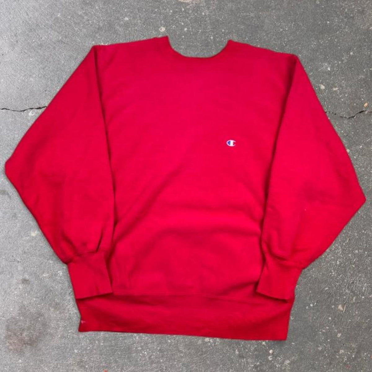 1990s Champion Reverse Weave Sweatshirt Red C Logo Made in USA | L