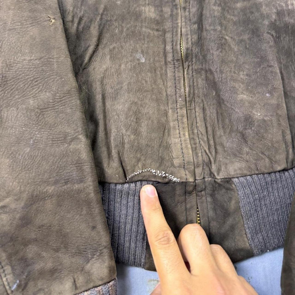 1950s Penney's Outerwear Leather Bomber Jacket | Small
