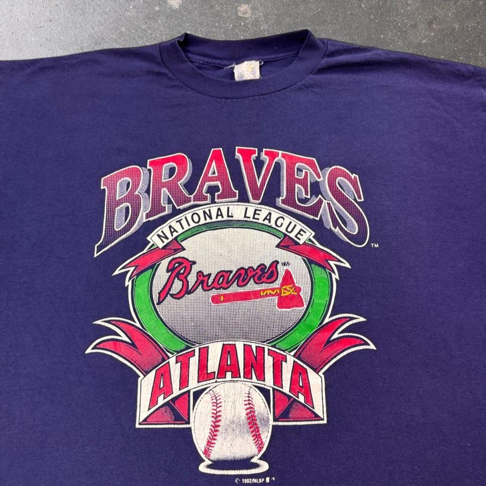 1992 Atlanta Braves National League Baseball Graphic T Shirt | XXL