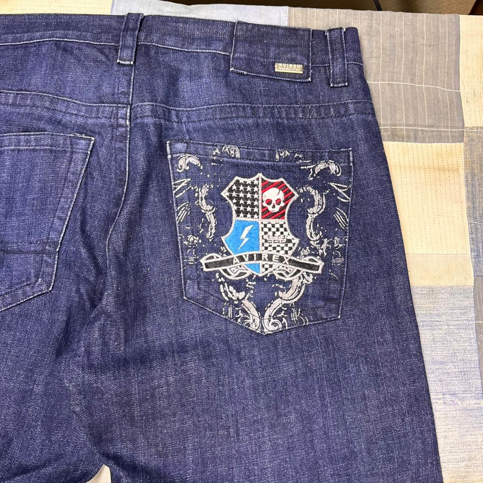 2000s Avirex dark wash baggy jeans | 40x31.5