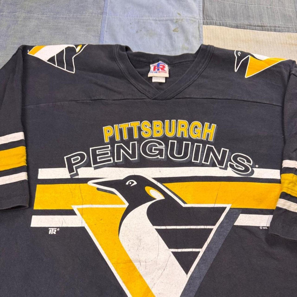 1990s Pittsburgh Penguins Team Rated Hockey Jersey Tee | Large
