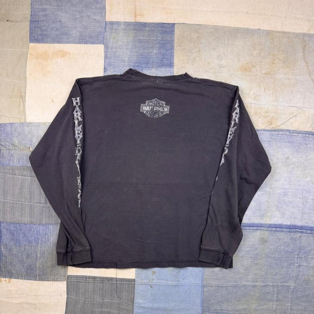 2000s Harley-Davidson Skull Wings Long Sleeve Graphic Tee | Large