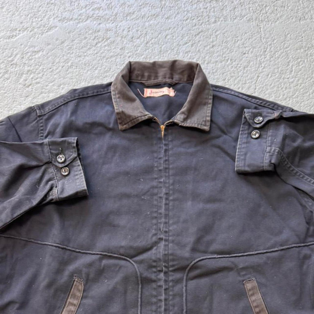 1950s Jeanies By Blue Bell Black Twill Jacket | L