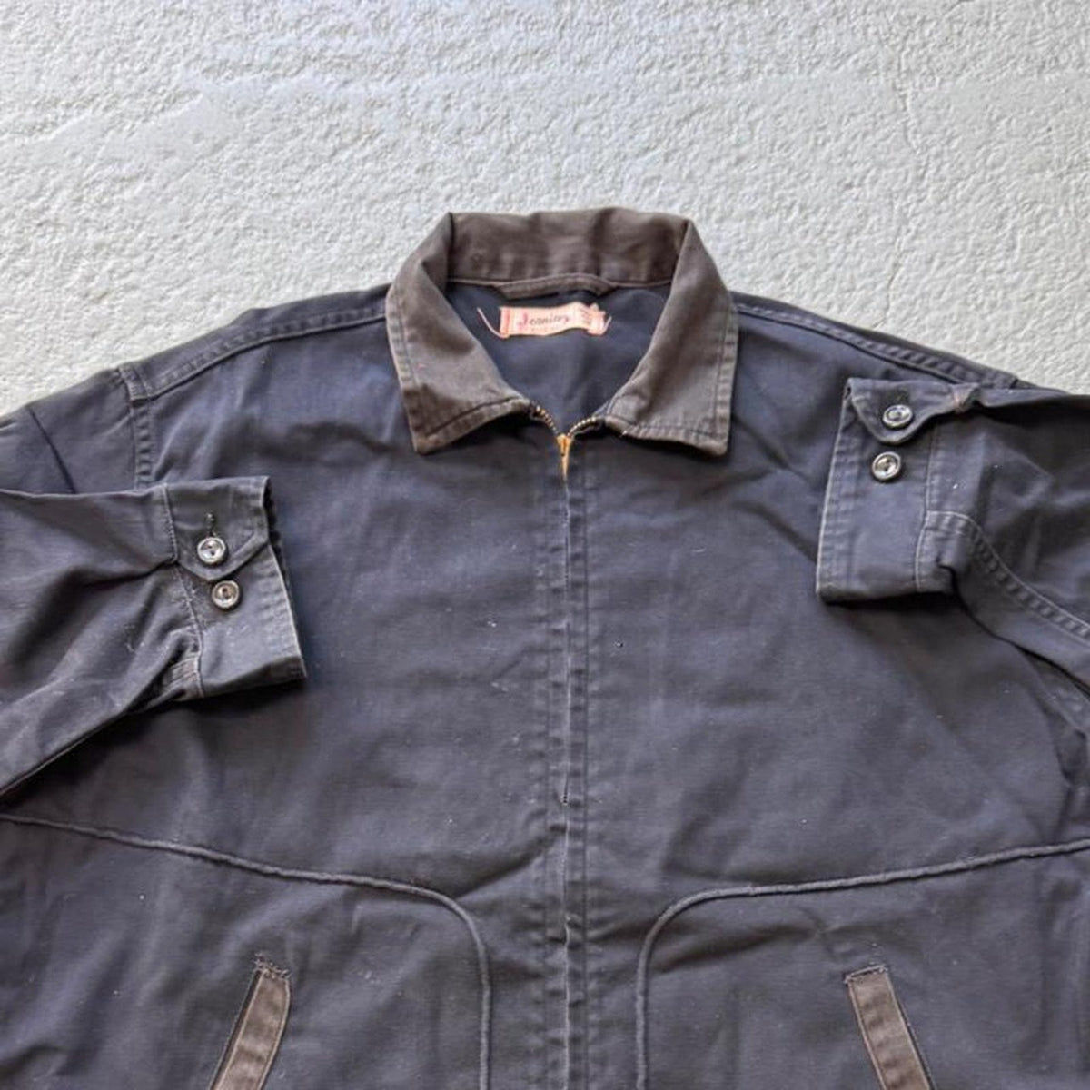 1950s Jeanies By Blue Bell Black Twill Jacket | L
