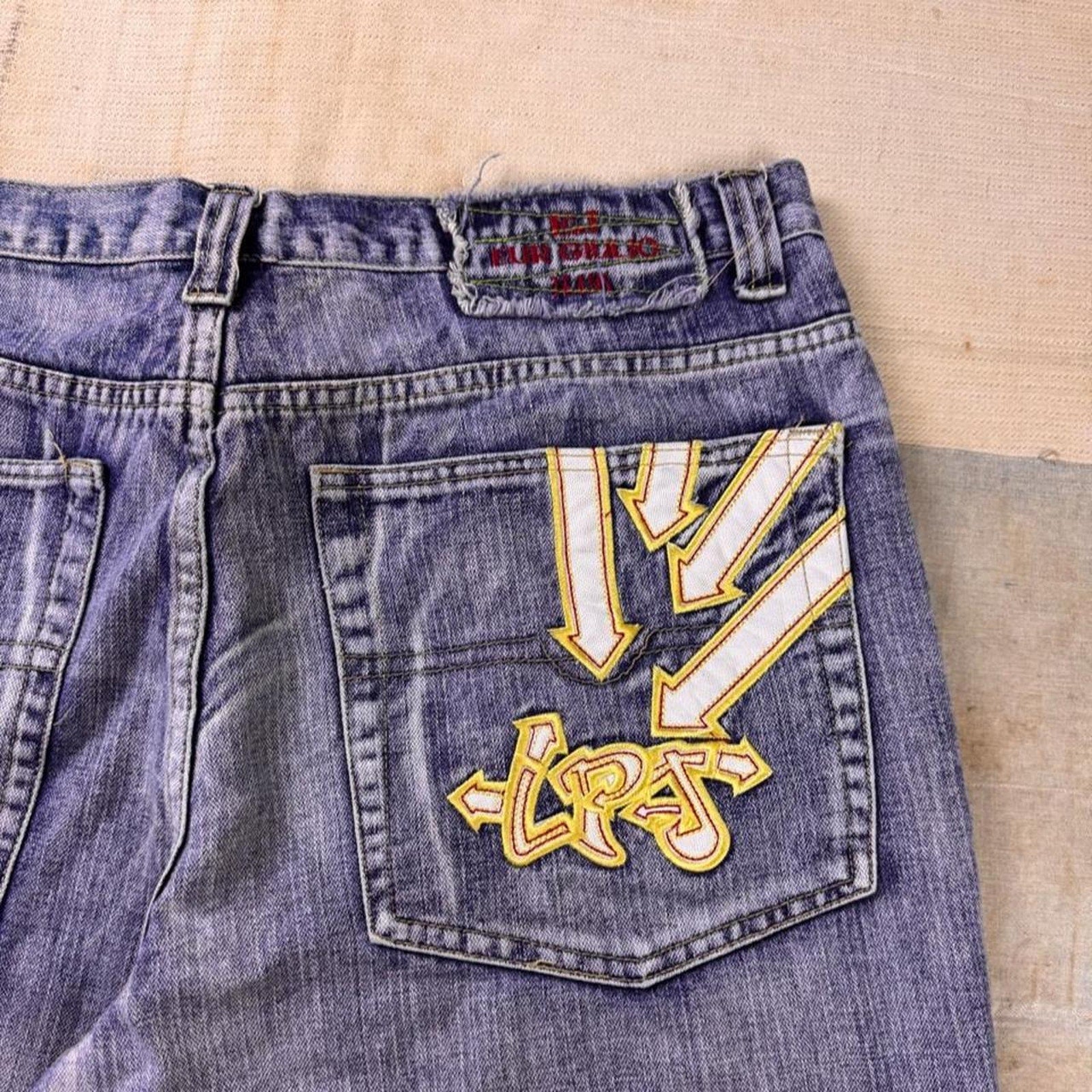 2000s Eurgilio Jeans Patchwork Baggy Denim Jeans | 36x26