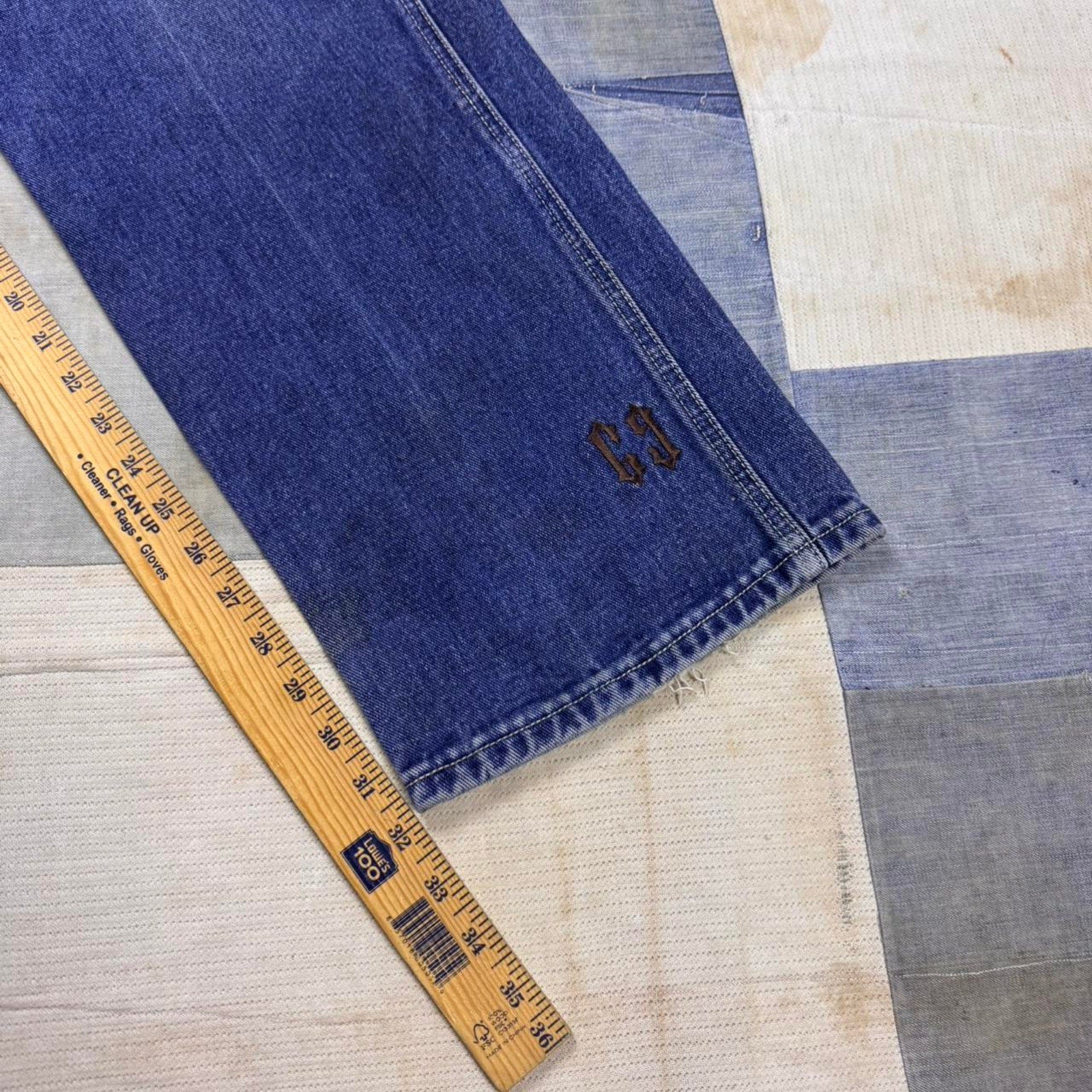 2000s Players69 Embroidered Baggy Denim Jeans | 32x34