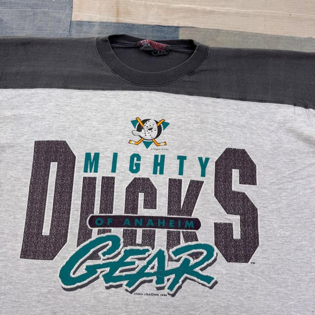 1994 Mighty Ducks of Anaheim Colorblock Tee | M