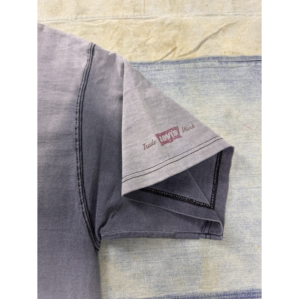 Vintage 1994 Levi's Jeans Graphic T Shirt USA Faded Gray Single Stitch XL Faded