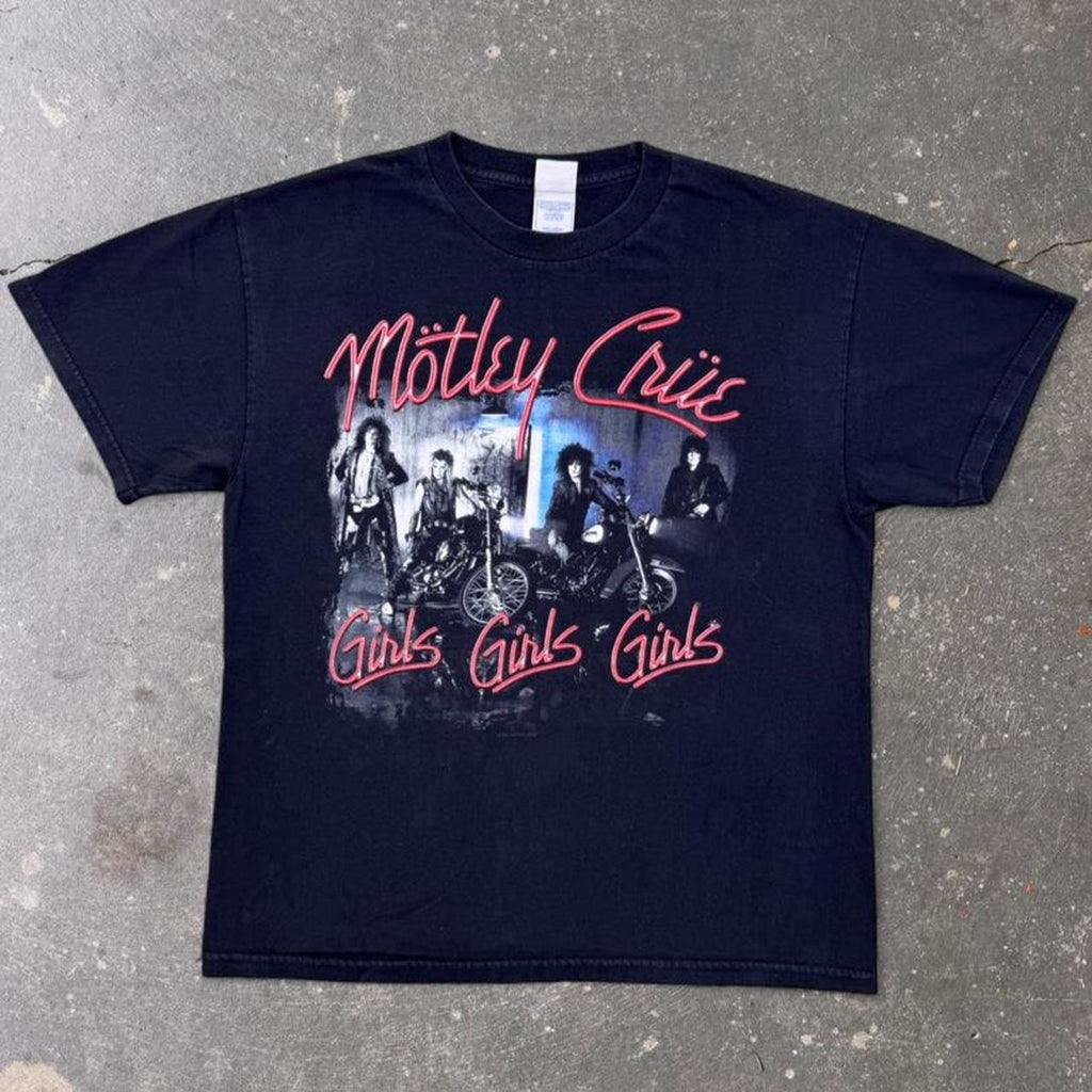 2000s Mötley Crüe Girls Girls Girls Double Sided Band Tee Black | Large