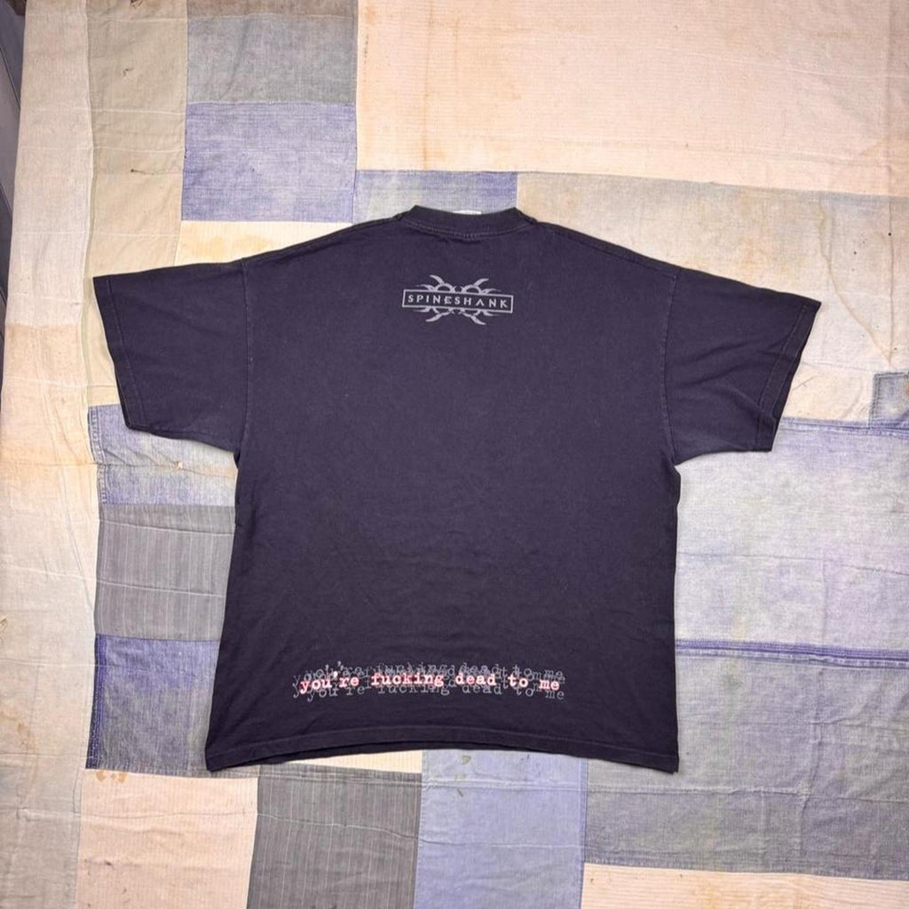 2000s Spineshank Self-Destructive Pattern Band Tee Black | XL