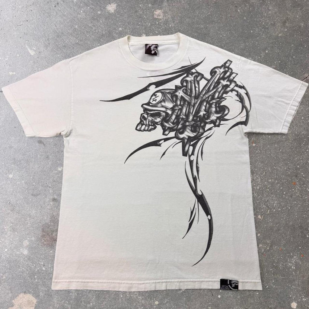 2000s Metal Mulisha Skull Graffiti Graphic Tee | Large