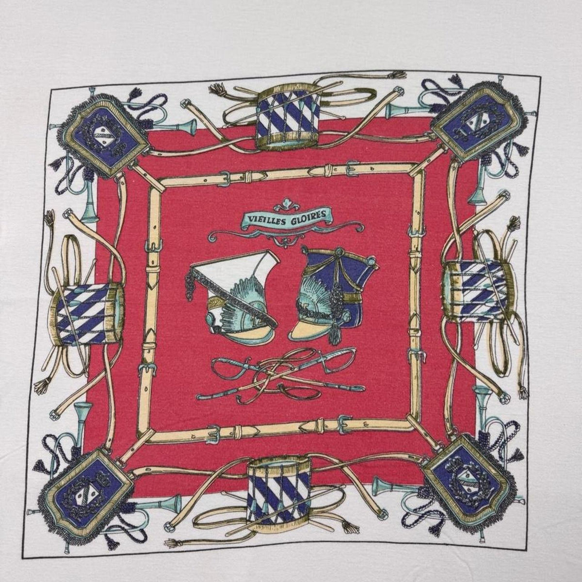 1990s Vieilles Gloires Scarf Print Tee | XL