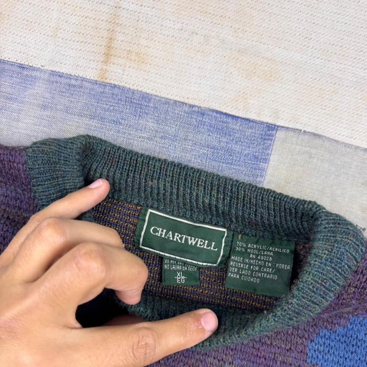 1990s Chartwell Golf Golfer Dog Landscape Wool Blend Sweater | Extra Large